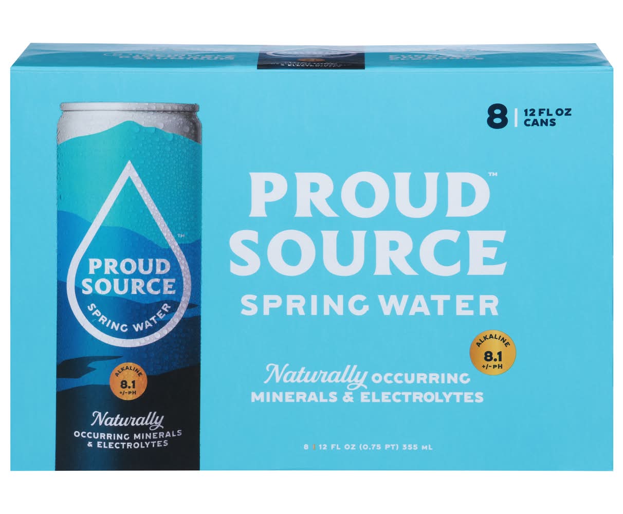 Proud Source Alkaline Spring Water (8 x 12 fl oz)
