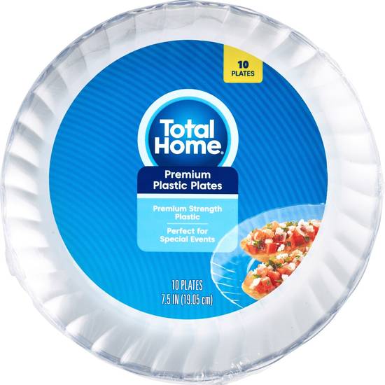 Total Home Premium Plastic Plates, 10 ct
