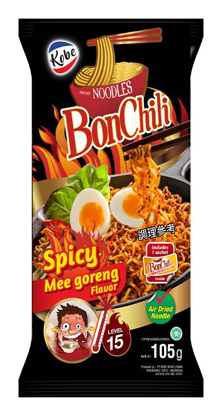 Kobe Mie Instant Noodle Bonchili Lv 15 (105g)