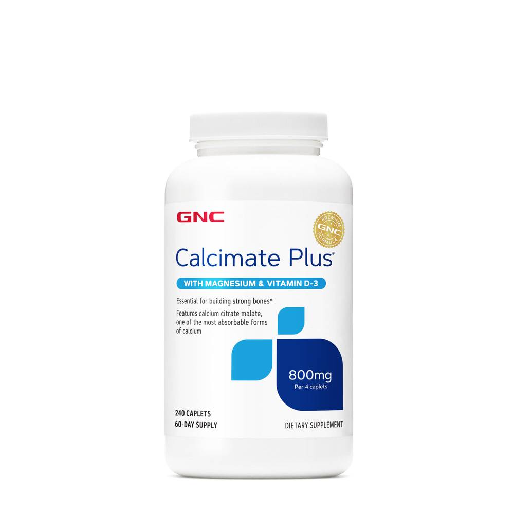 Calcimate Plus® Magnesium & Vitamin D-3 800mg - 240 Caplets (60 Servings)