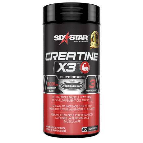 SixStar Elite Series Creatine X3 Capsules (60 caplets)