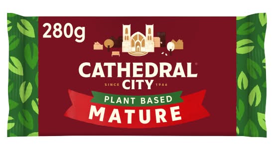 Cathedral City Mature Cheddar, Plant Based Alternative To Cheese Vegan Block (280g)