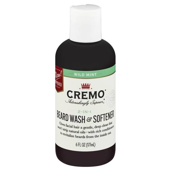 Cremo Astonishingly Superior 2-in-1 Wild Mint Beard Wash & Softener