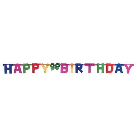 Large Multi Color Happy Birthday Party Banner 108" x 8"