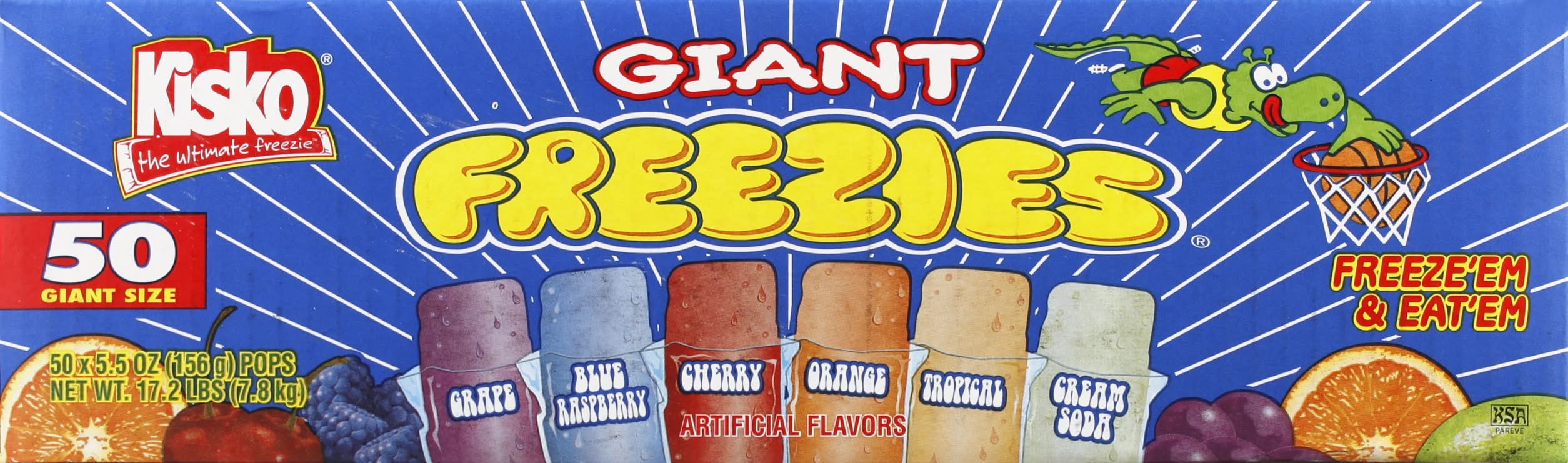 Kisko Gaint Freezies, Assorted (17.2 lbs, 50 ct)