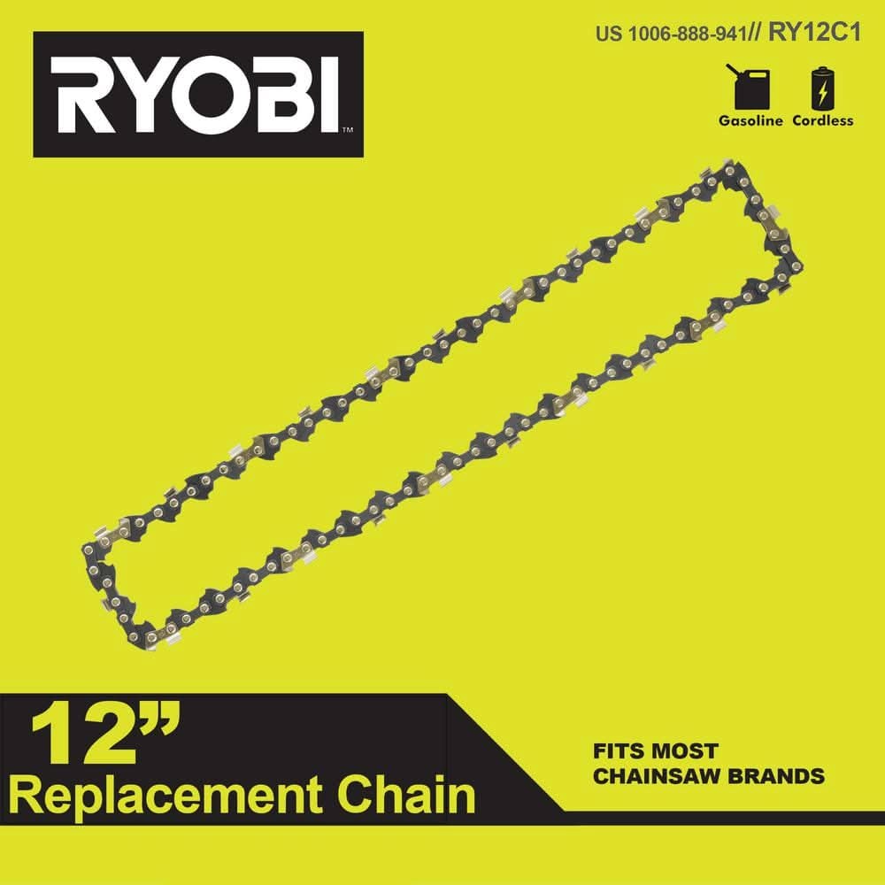 Ryobi 12 In. 0.043-Gauge Replacement Chainsaw Chain, 45 Links (Single-Pack)