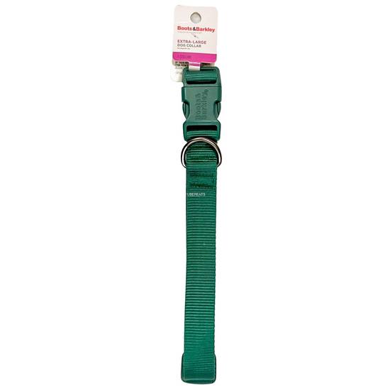 Boots & Barkley Basic Dog Adjustable Collar With Color Matching Buckle (xl/green)