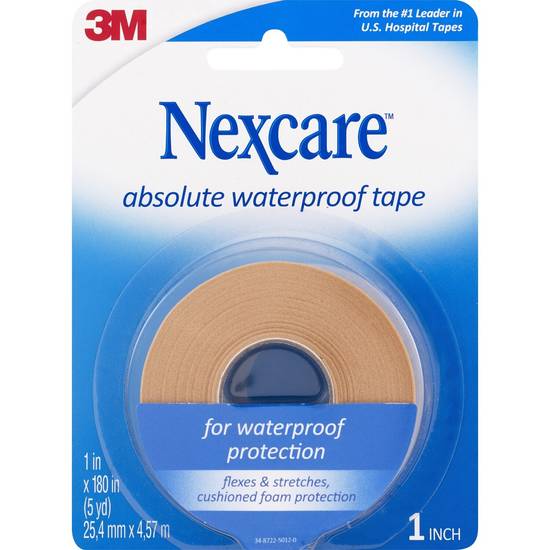 Nexcare Absolute Waterproof First Aid Tape, 1 in x 5 yds