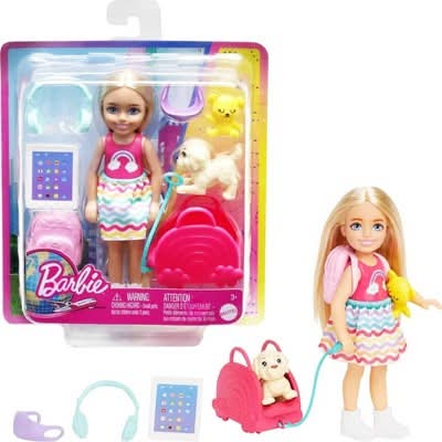 Barbie Chelsea Doll and Accessories Travel Set With Puppy