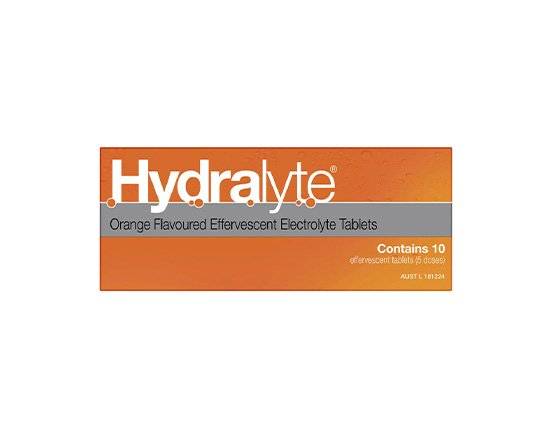 Hydralyte Orange Effervescent Tablets 10pk