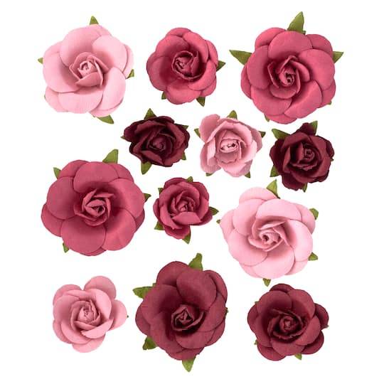 Red Sweetwater Paper Flower Embellishments By Recollections