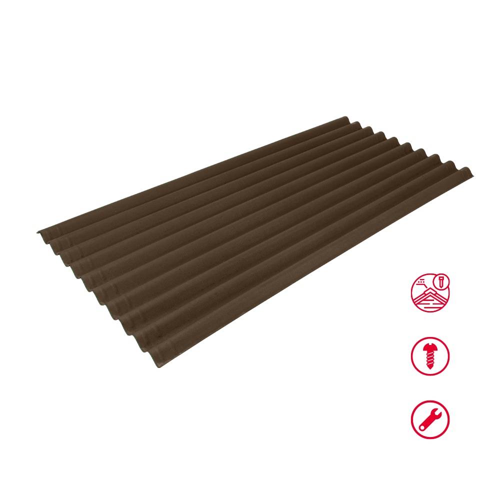 Ondura Premium Series 3.16-ft x 6.58-ft Corrugated Brown Asphalt Roof Panel | 1158