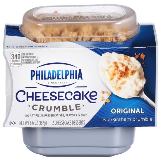 Philadelphia Original Cheesecake With Graham Crumble Dessert (2 x 3.3 oz)
