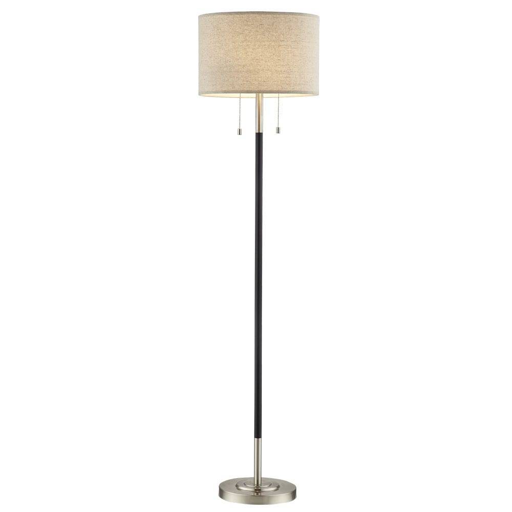 allen + roth Grancove 62.4-in Nickel and Espresso Shaded Floor Lamp | FF18-001-1