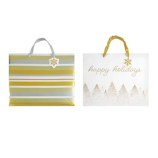 Wondershop Metallic Trees Large Square Christmas Gift Bag