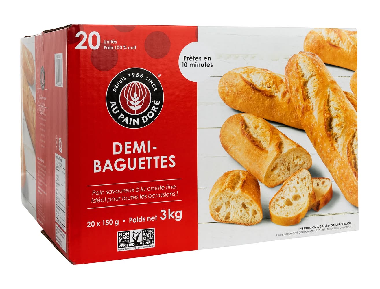 Au Pain Doré - Demi-Baguettes, 20 X 150 G / Au pain doré Demi-Baguettes (20 x 150 g)