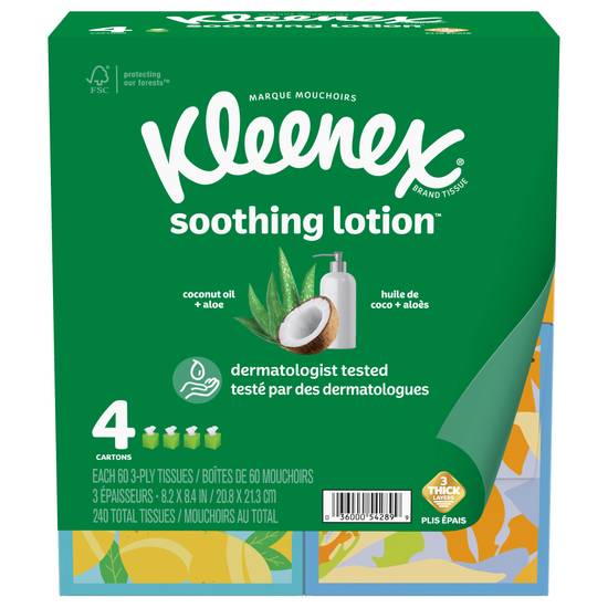 Kleenex Soothing Lotion Coconut + Aloe Tissues (60 ct)