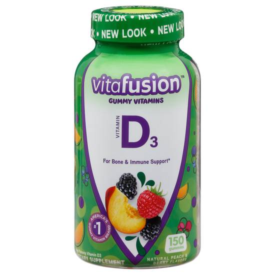 Vitafusion Natural Peach & Berry Flavors Vitamin D3 Gummies (150 ct)