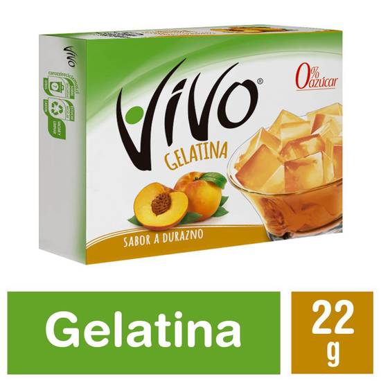 Gelatina sin azúcar durazno 22 g Vivo