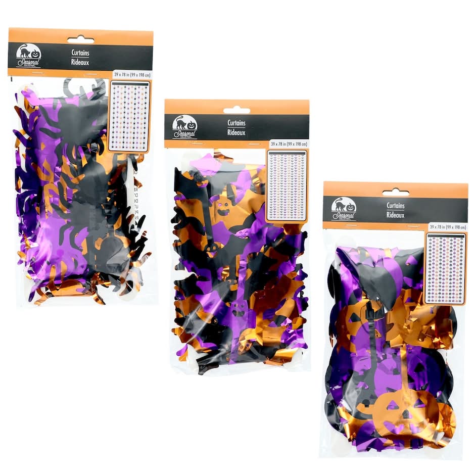 Seasonal Collection Tinsel Curtains, Assorted Designs, 1-ct.