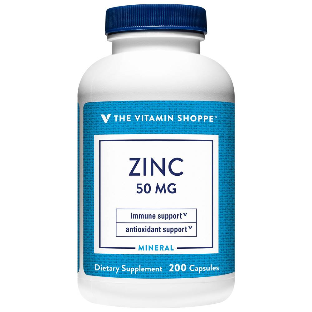 The Vitamin Shoppe Zinc 50 mg Capsules