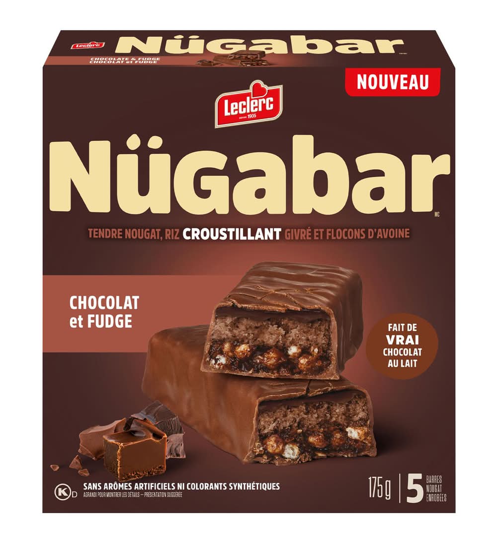 Nügabar Barre de nougat au chocolat et au fudge