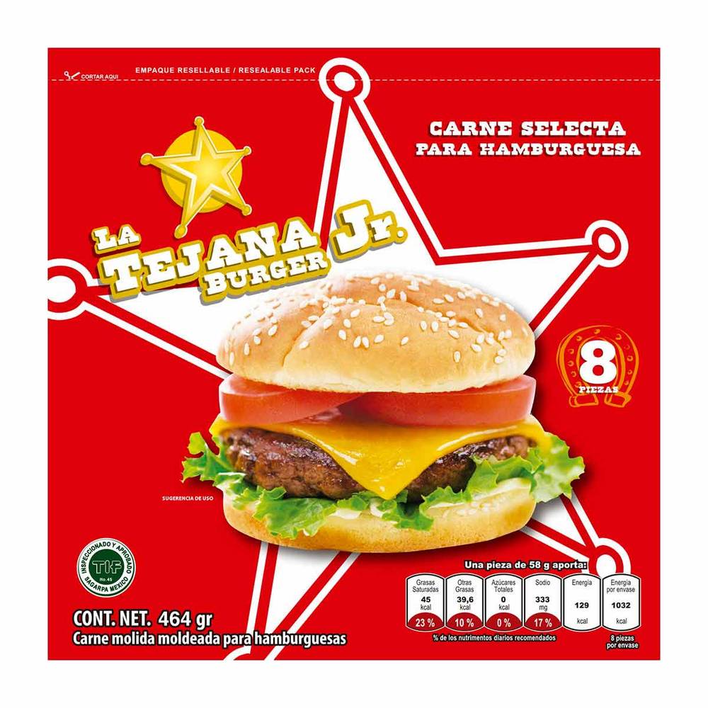 La Tejana · Carne selecta para hamburguesa (8 un) (8 un)