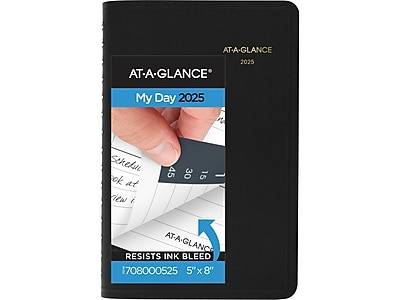 AT-A-GLANCE 2025 Daily Appointment Book Planner, Black