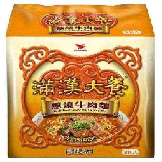 統一滿漢大餐袋麵-蔥燒牛肉口味187gx3入