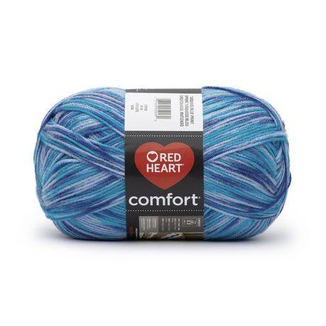 Red Heart Comfort Yarn Acrylic Prints Versatile Yarn Ball (turquoise/blue print)