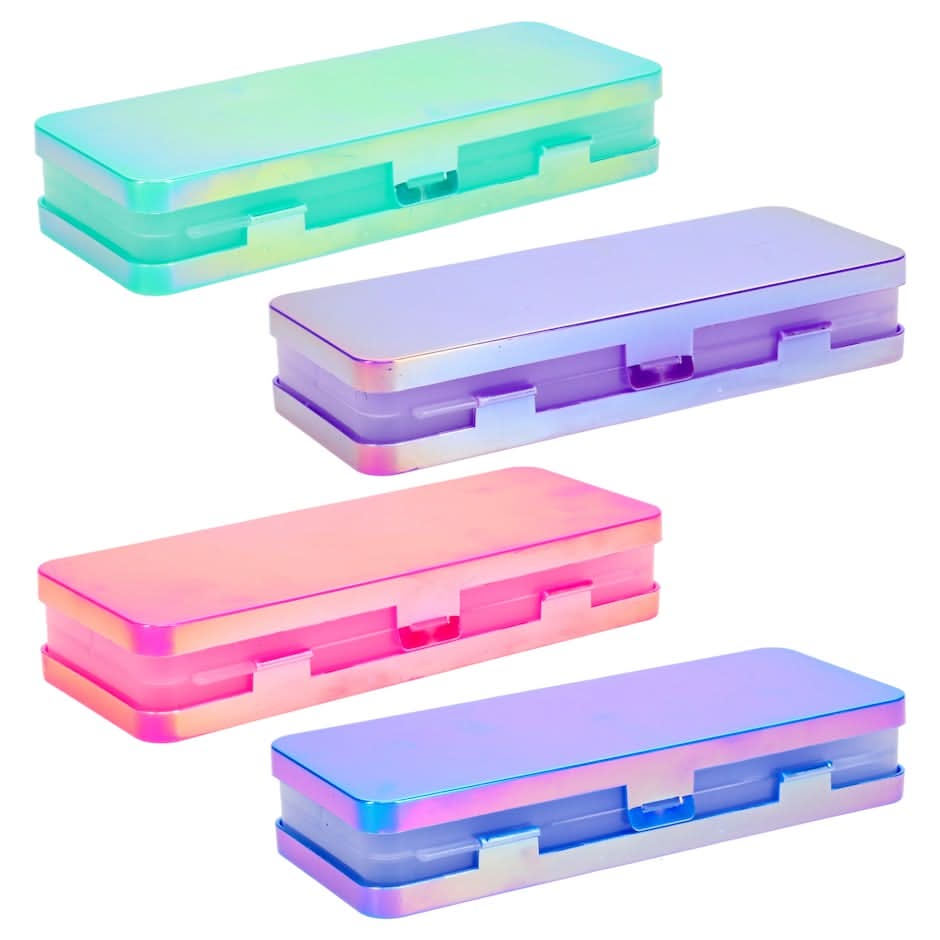3-Compartment Pencil Box, Assorted Colors, 1-ct.