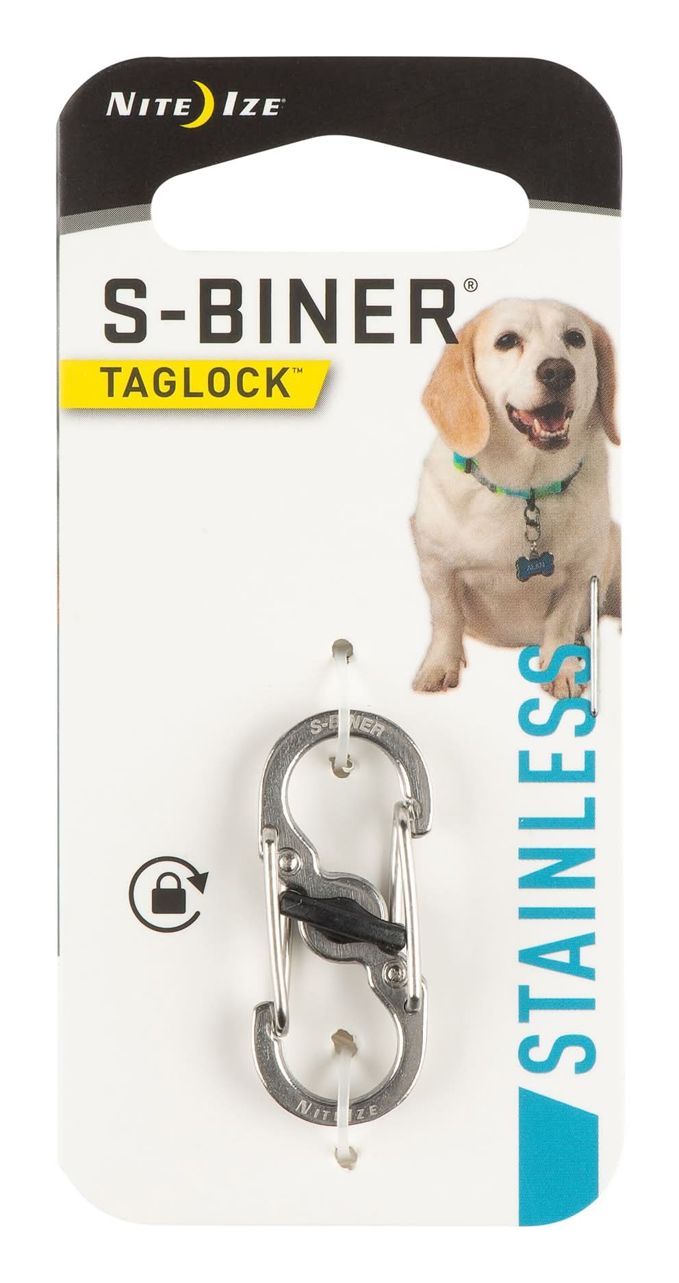 Nite Ize® S-Biner® Stainless Steel Pet TagLock™ (Color: Silver)