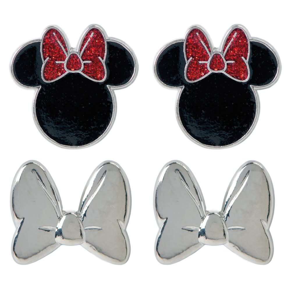 Disney Stud Minnie Character Earrings, Black/Red (2 ct)