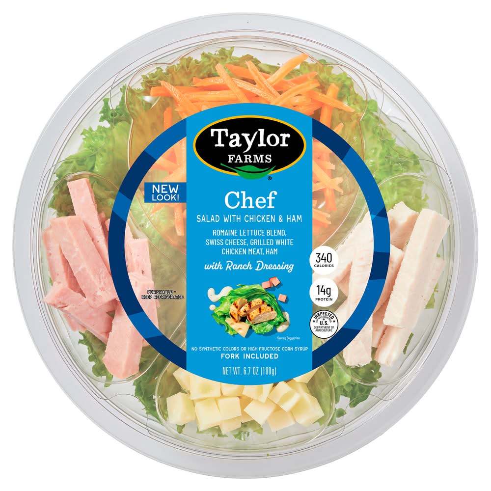 Taylor Farms Chef Salad With Chicken & Ham, Ranch Dressing (6.7 oz)
