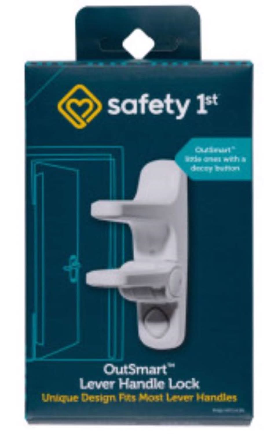 Safety 1St Outsmart White Plastic Lever Handle Lock 1 Pk