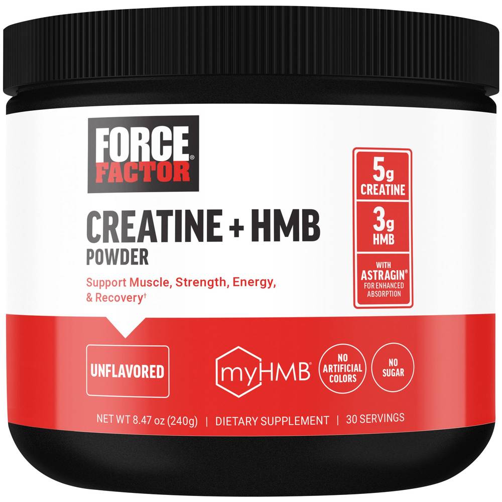 Creatine + Hmb - Supports Muscle, Strength, Energy & Recovery - Unflavored (8.47 Oz. / 30 Servings)