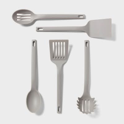 Room Essentials Kitchen Utensil Starter Set, Gray (5 ct)