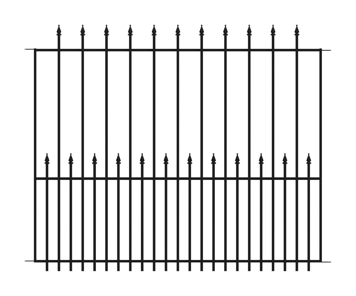 YARDLINK Grand Empire XL 4-ft H x 4-1/2-ft W Black Steel No Dig Decorative Fence panel