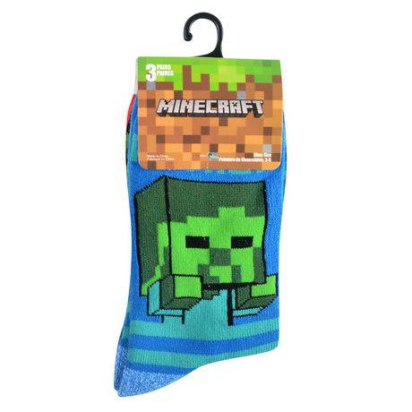 3pk chaussettes Minecraft boys (Taille: 3-6)
