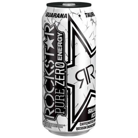 Rockstar Pure Zero Silver Ice Caffeinated Energy Drink (473 ml)