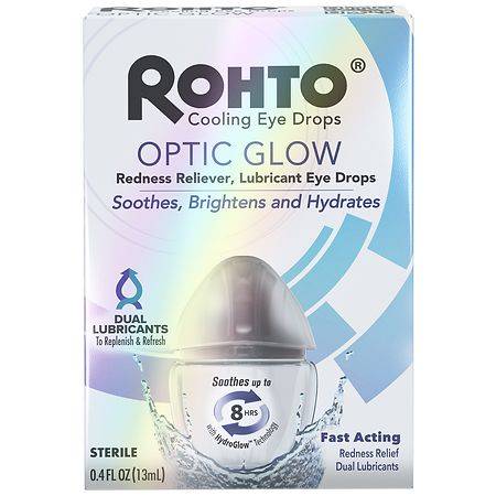 Rohto Optic Glow Cooling & Lubricant Eye Drops (0.4 fl oz)