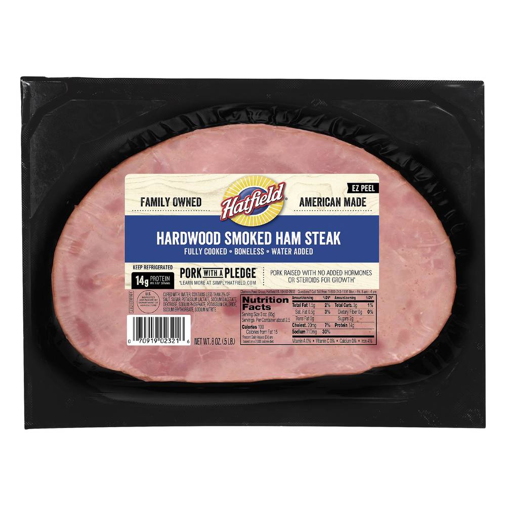 Hatfield Boneless Hardwood Smoked Ham Steak Pork (8 oz)