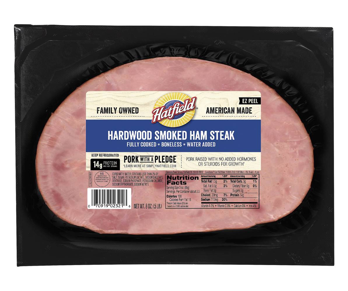 Hatfield Boneless Hardwood Smoked Ham Steak Pork (8 oz)