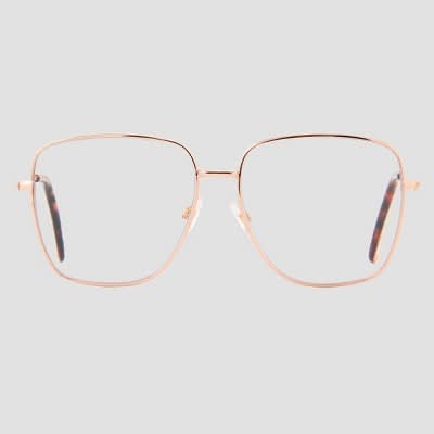 Universal Thread Women's Satin Metal Square Blue Light Filtering Reading Glasses