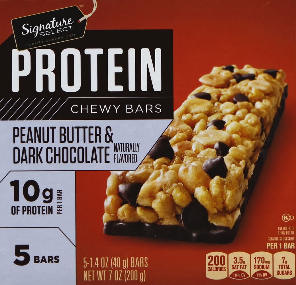 Signature Select Protein Bars, Peanut Butter-Dark Chocolate (7 oz, 5 ct)