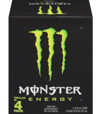 Monster energy boisson énergisante - energy drink (4 pièces, 473 ml)