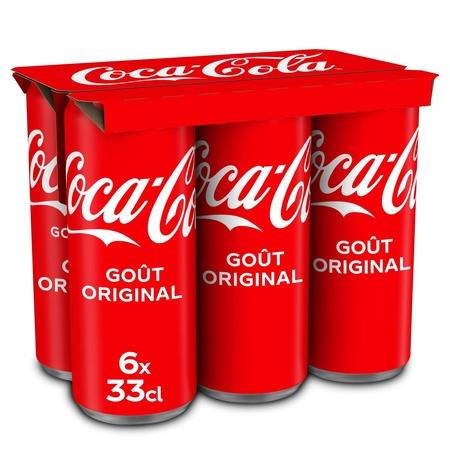 Soda COCA-COLA - le pack de 6 canettes de 33cL