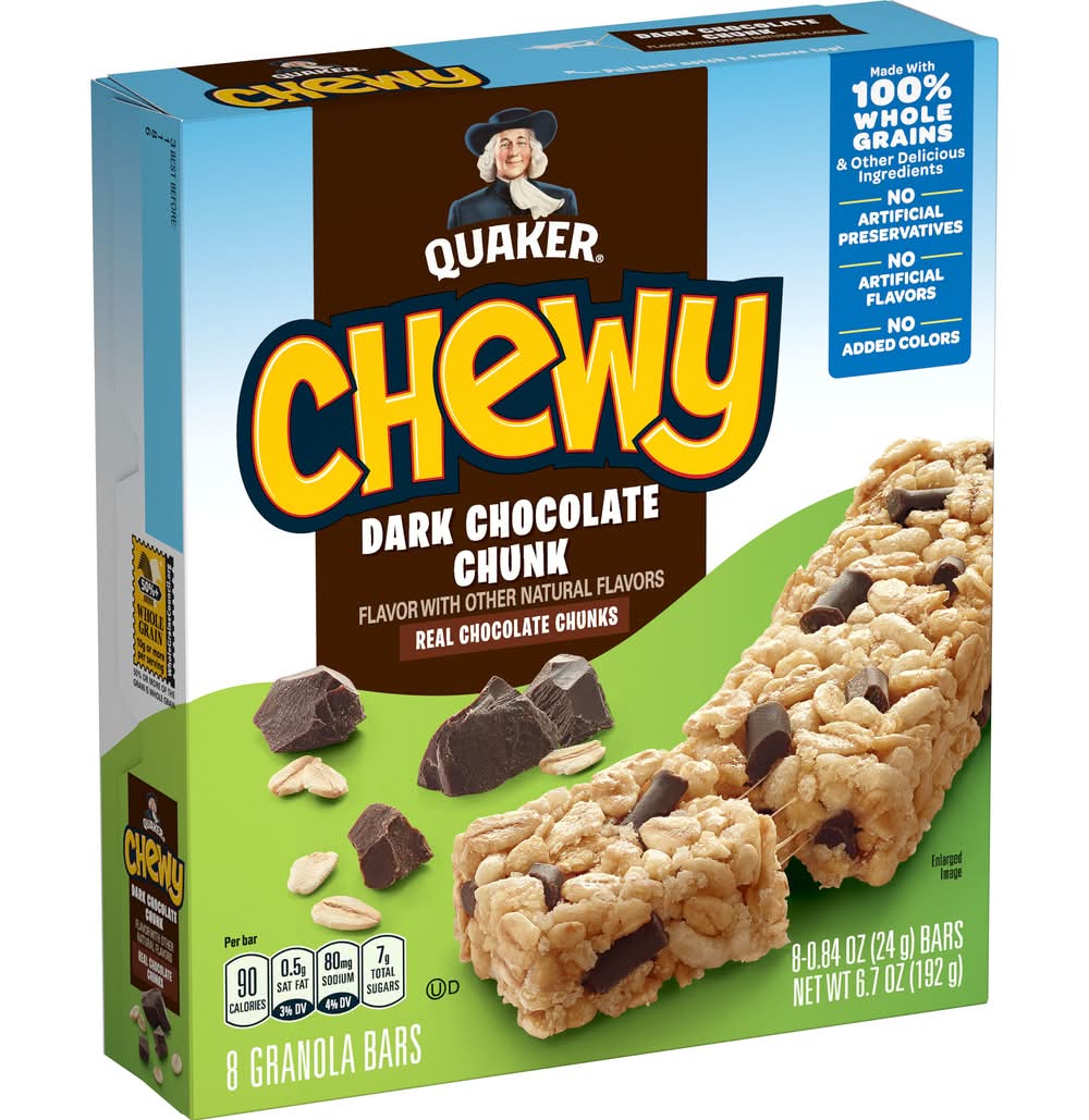 Quaker Chewy Granola Bars, Dark Chocolate Chunk (0.84 oz, 8 ct)