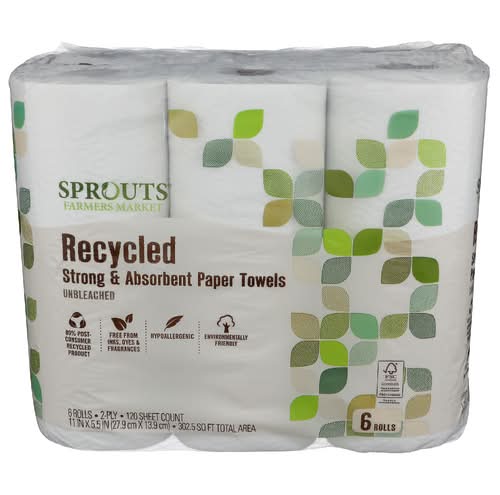 Sprouts Unbleached Recycled Paper Towels