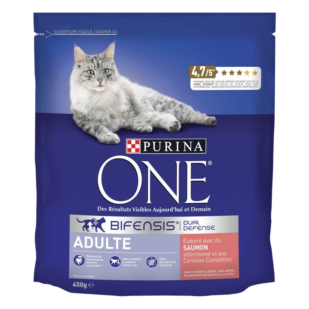 Purina - Croquettes one pour chat adulte (saumon - céréales complètes)